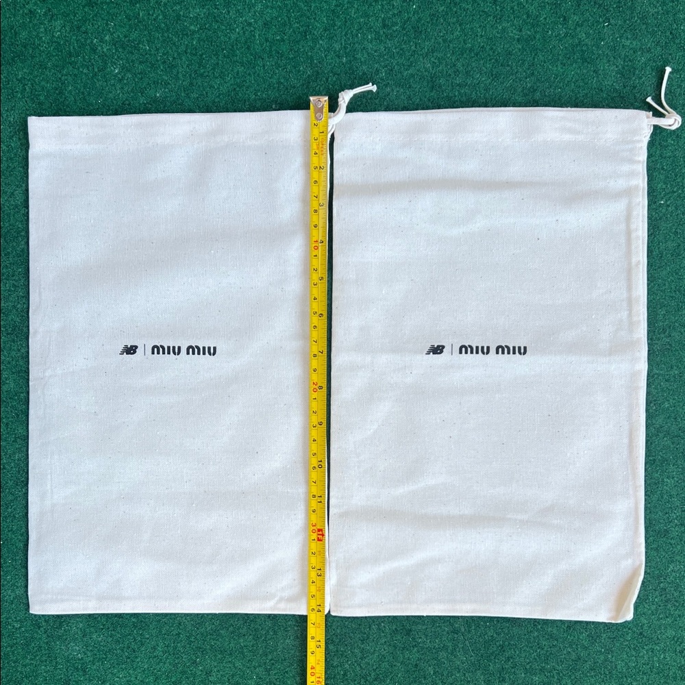Miu Miu White Cotton Drawstring Dust Bags - Pair